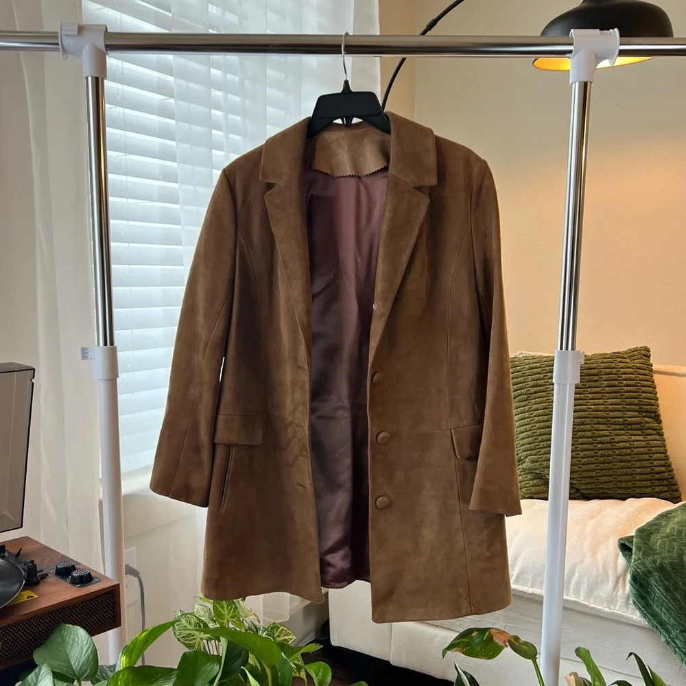 Vintage Denise by Begedor Suede & Leather Jacket | Brown | Made in Israel - Picture 4 of 4